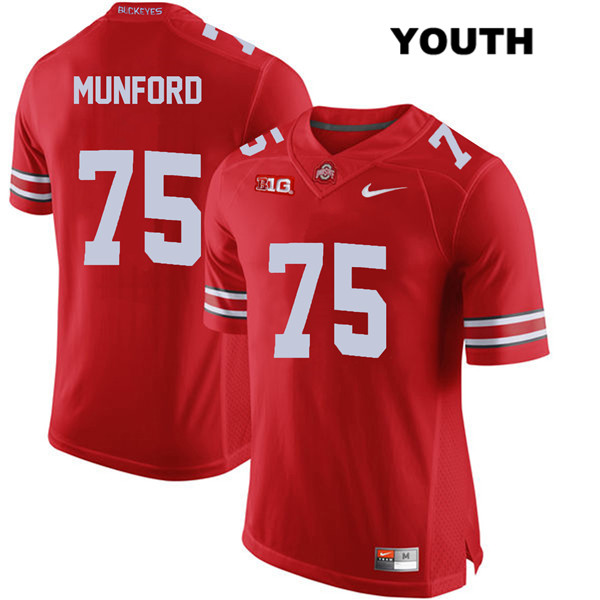 Ohio State Buckeyes Youth Thayer Munford #75 Red Authentic Nike College NCAA Stitched Football Jersey EP19I61PS